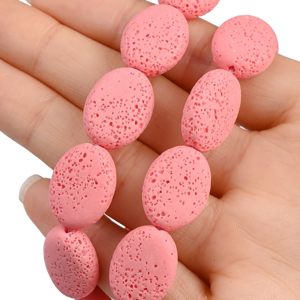 Natural Stone Beads Ellipse Loose Spacer Beads